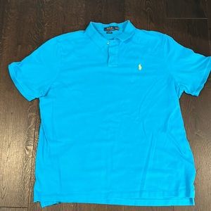A aqua blue polo